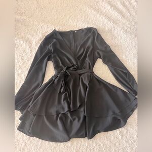 Elegant Black Wrap Dress